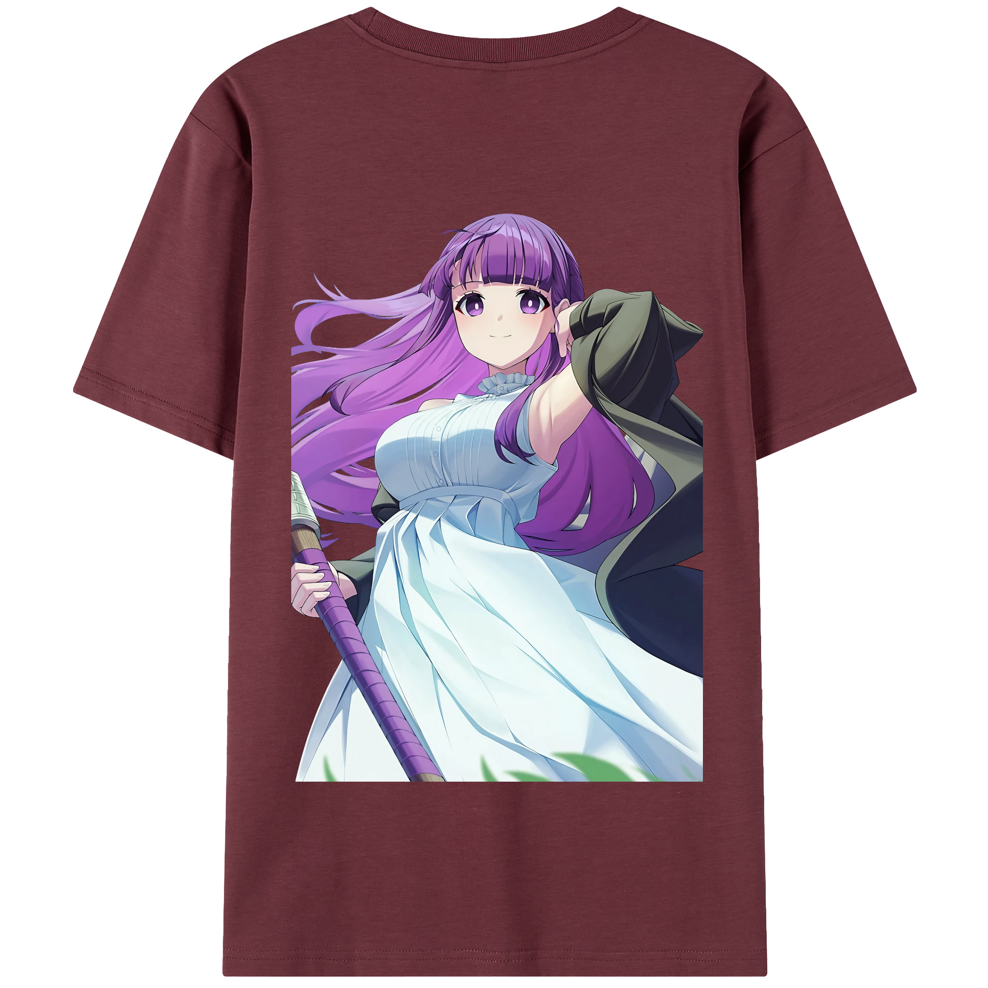 （画像用） 葬送のフリーレン Frieren 綿100％半袖Tシャツ（背面プリント）